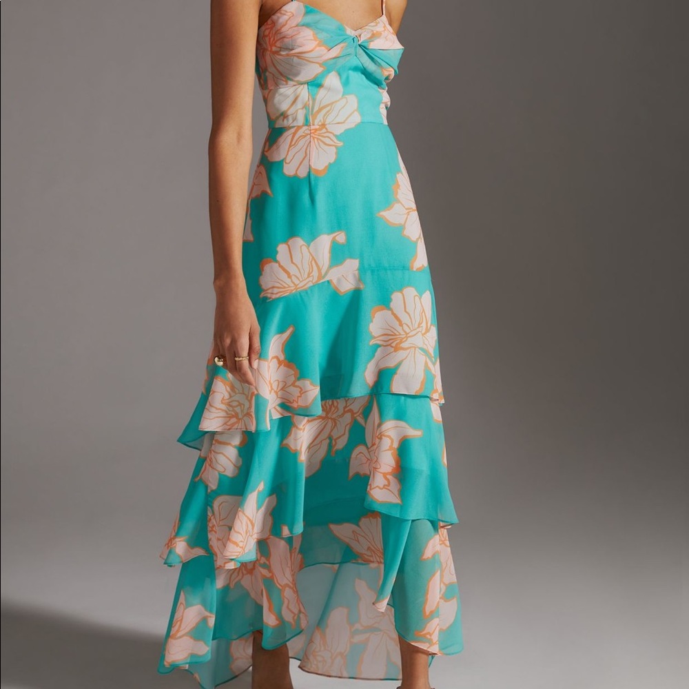 COPY - Hutch Anthropologie Floral Tiered Maxi Dress Size 2 - Picture 2 of 13